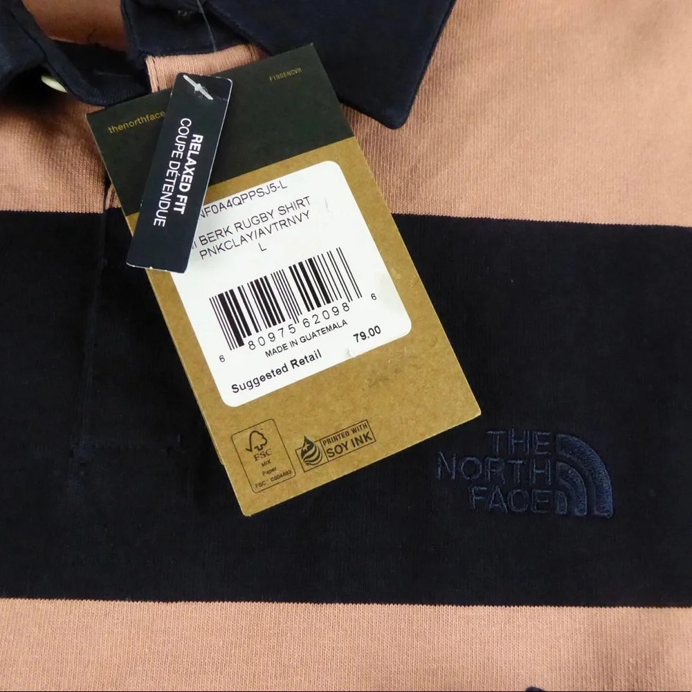 The North Face Berkeley Long Sleeve Striped Rugby Shirt NWT Relaxed Fit - Picture 6 of 8